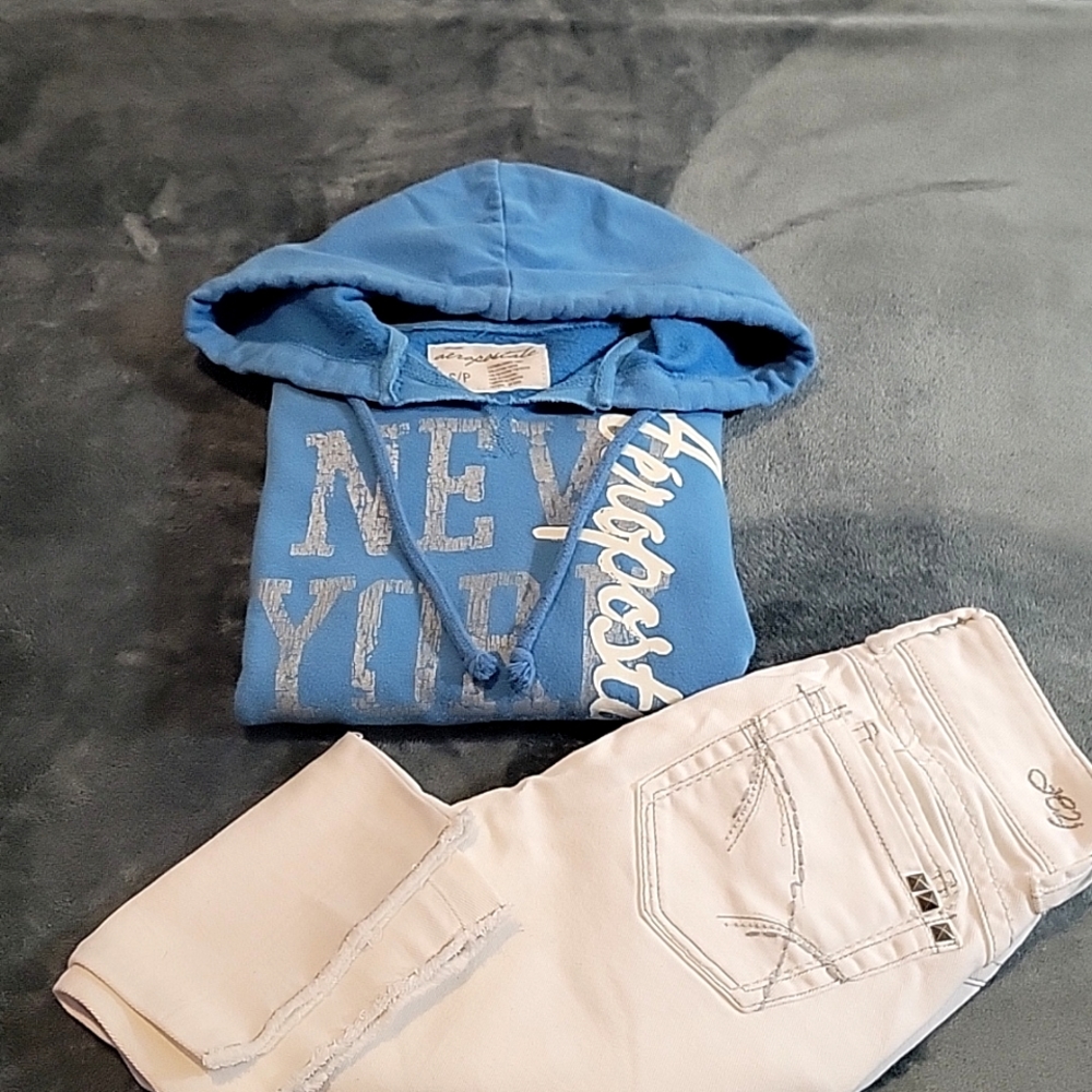 Original Aeropostale Blue Hoodie Size S